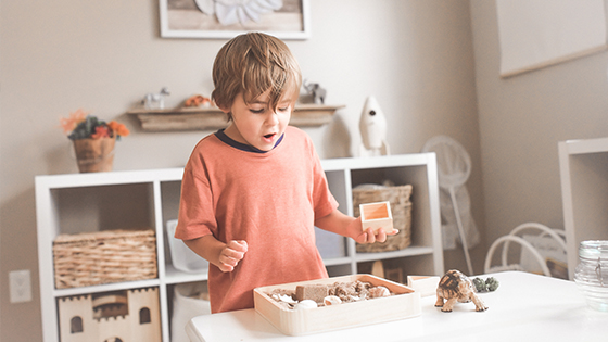 Cameră pentru copii plină de stimuli Montessori