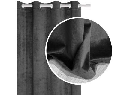 Perdea de catifea Velvet graphite 140x250