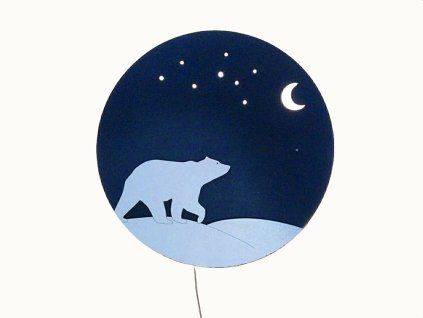 Lampă LED din lemn pentru copii Urs Polar