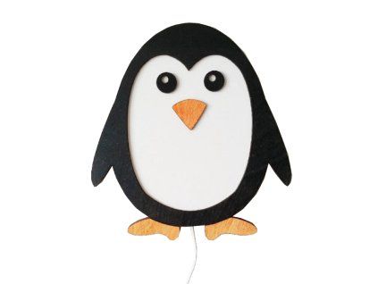 Lampa LED pentru copii din lemn PENGUIN