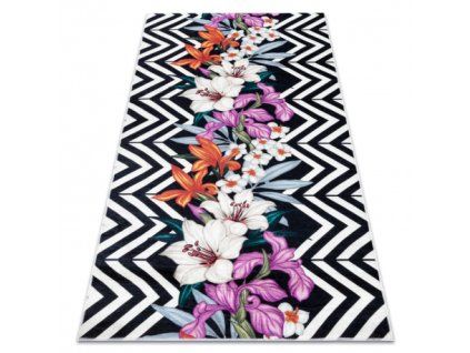 Covor floral alb-gri André
