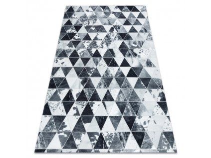 Covor patchwork alb-gri