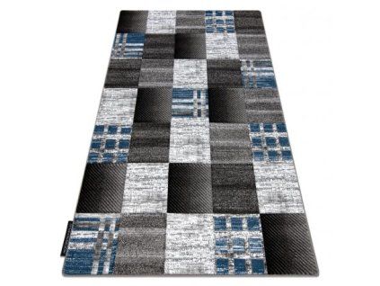 Covor gri-albastru cu model geometric Siena (Dimensiuni 80x150 cm)