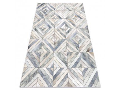Covor patchwork gri-bej