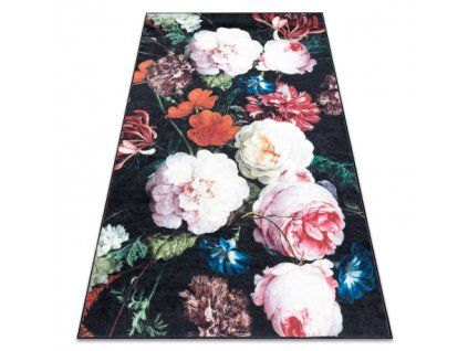 Covor floral André roz-cenușiu