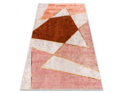 Covor geometric Miro în nuanțe de gri și roz.