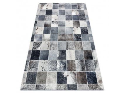 Covor patchwork alb-gri André