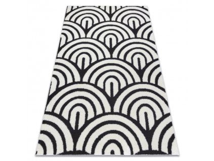 Covor geometric crem-negru Muszle