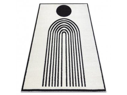 Covor geometric crem-negru Mode