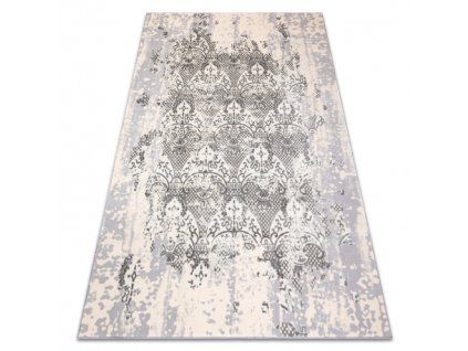 Covor ornamental texturat gri-crem