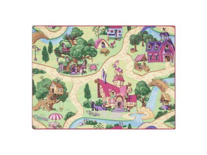 Covor antiderapant roz-verde Candy Town