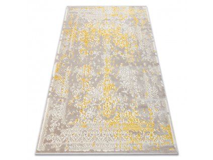 Covor ornamental texturat bej-auriu