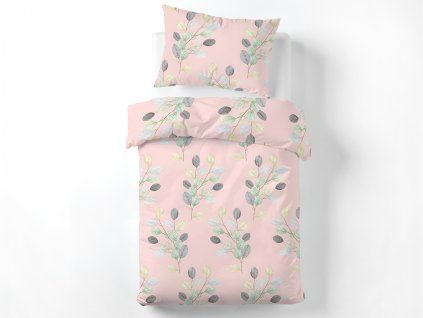 Lenjerie de pat Leaf de culoare roz