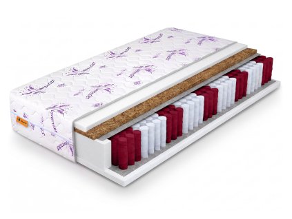 Saltea cu arcuri individuale și cocos Dax 180x200x24 - husă Lavender