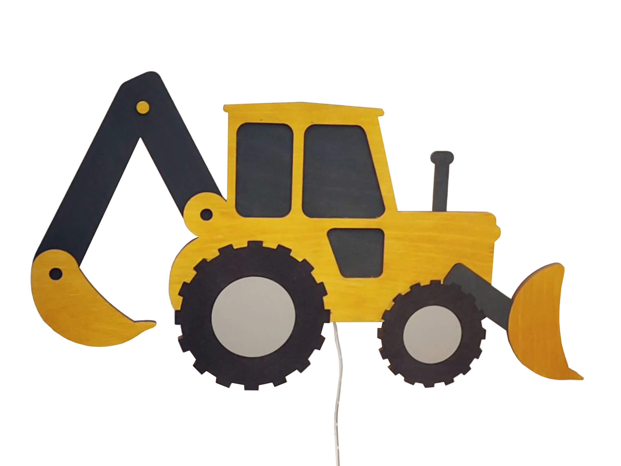 WW WW Lampa LED din lemn pentru copii EXCAVATOR
