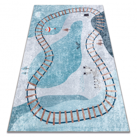 DW DW Covor albastru antiderapant Junior Kids Dimensiuni: 80x150 cm