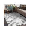 Covor Sevilla în culorile anthracit și crem cu design de labirint.